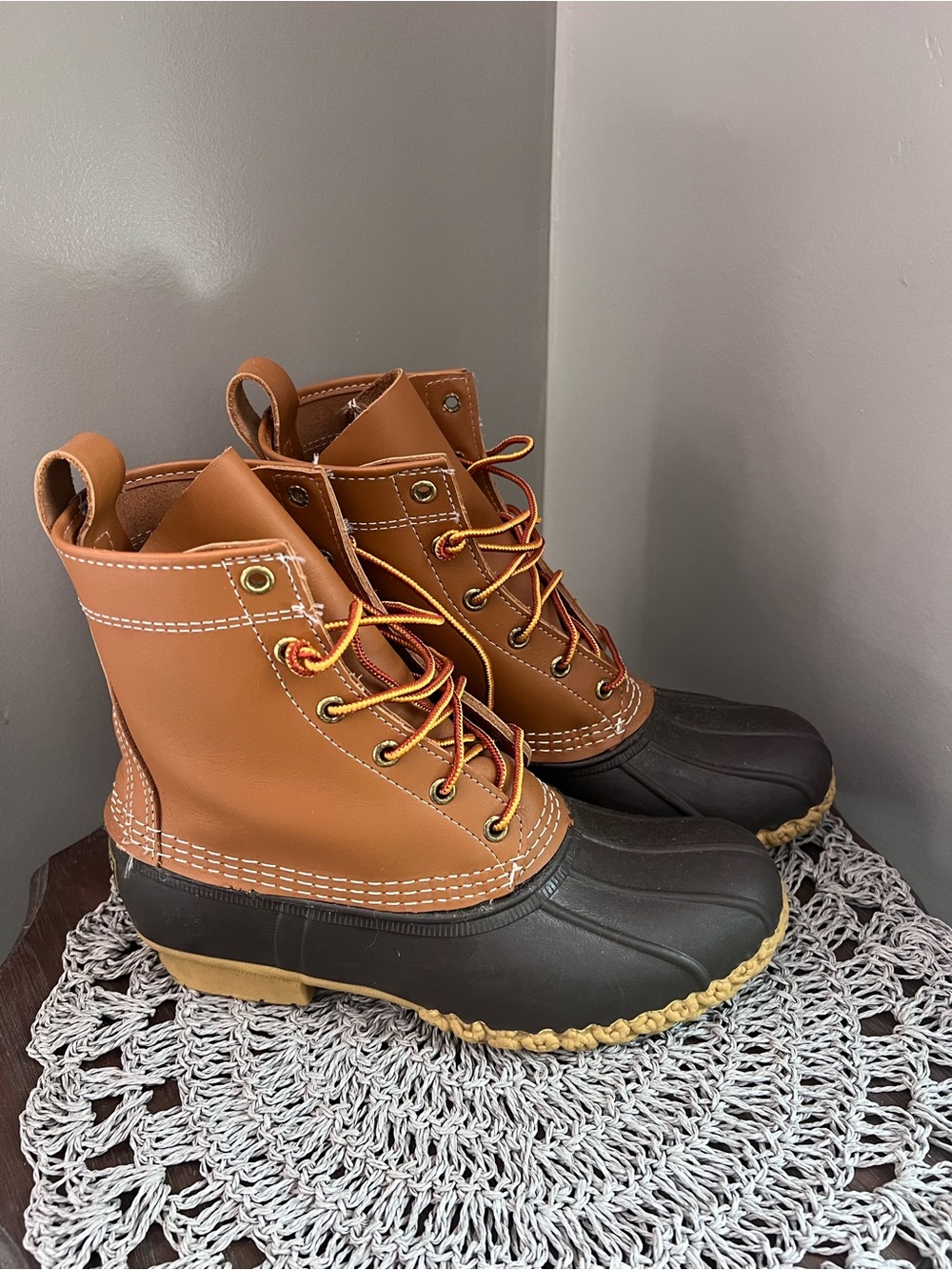 L.L. Bean Two-Tone Brown and Black Winter Duck Boots